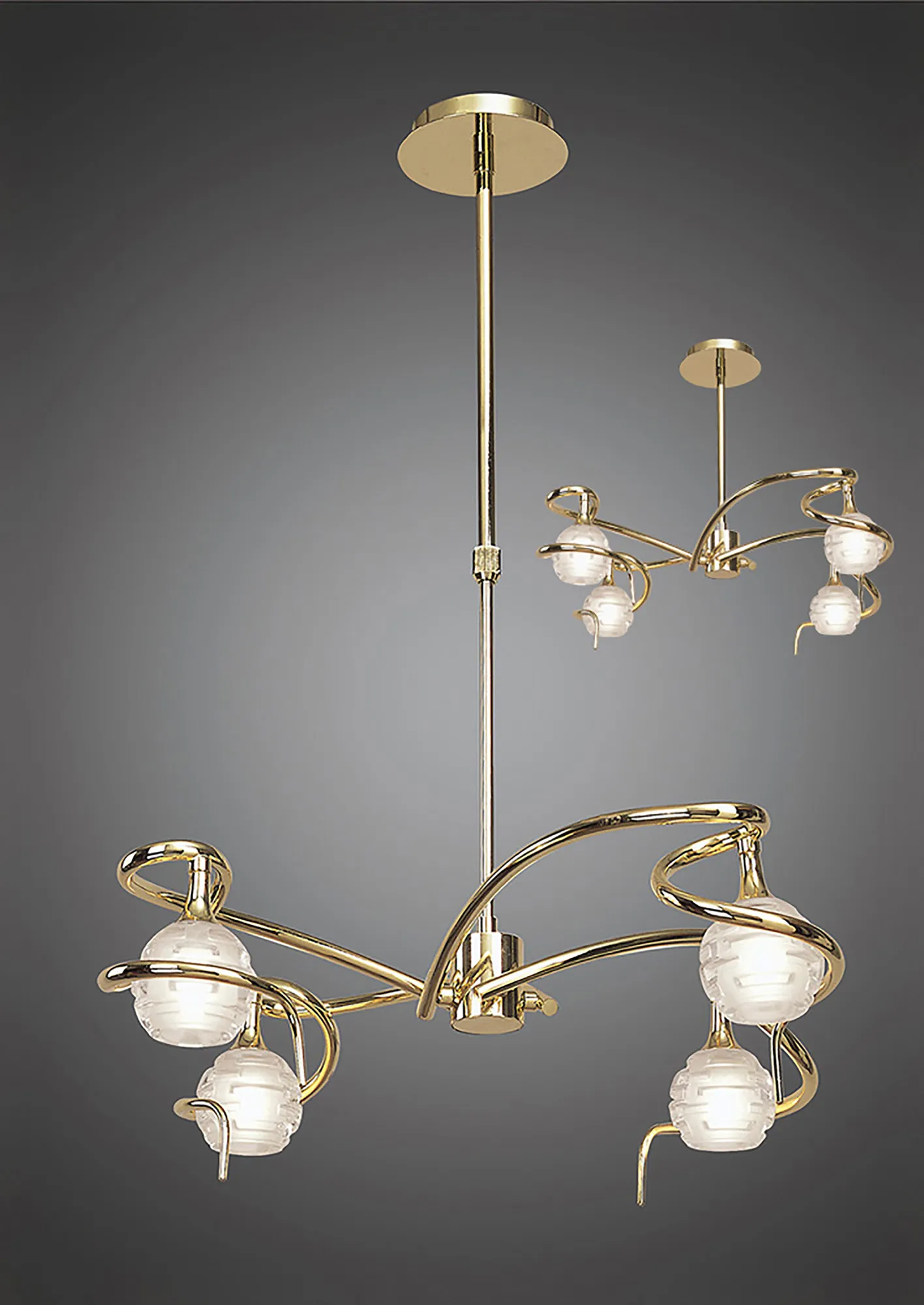 Dali Polished Brass Ceiling Lights Mantra Multi Arm Fittings